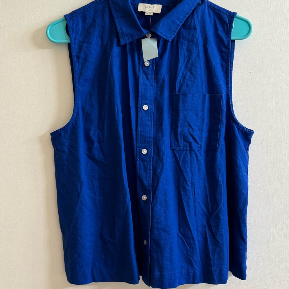 NWT LOFT Outlet Petite Royal Blue Top